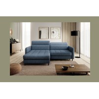 Canapé d'angle collection GOUMSI coloris Bleu foncé chiné 