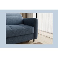 Canapé d'angle collection GOUMSI coloris Bleu foncé chiné 