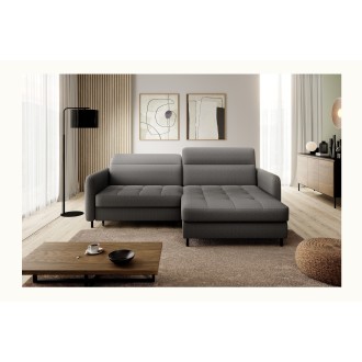 Canapé d'angle collection GOUMSI coloris Gris foncé 