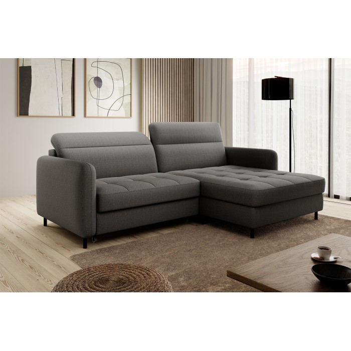 Canapé d'angle collection GOUMSI coloris Gris foncé 