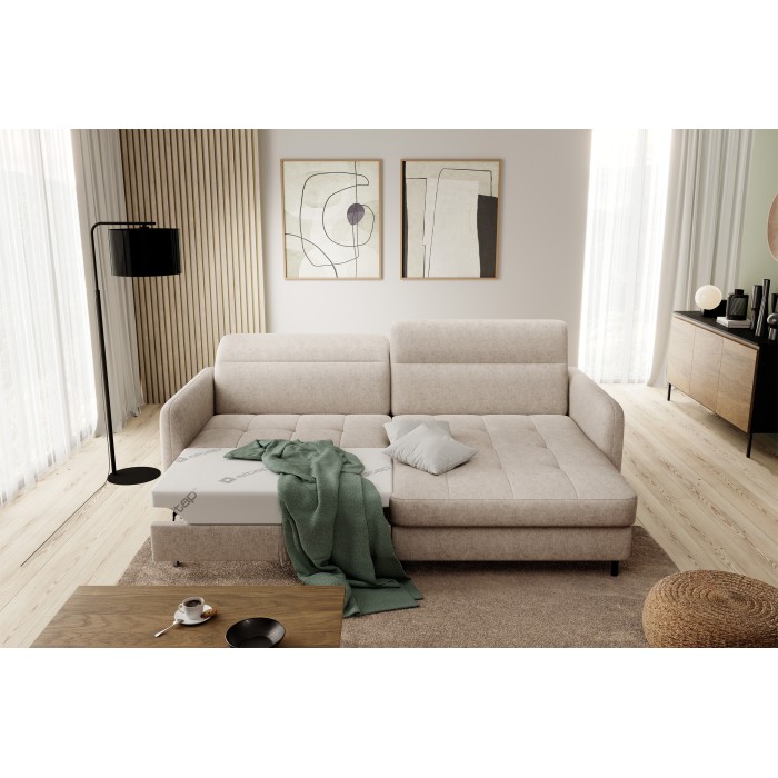 Canapé d'angle collection GOUMSI coloris Beige chiné 