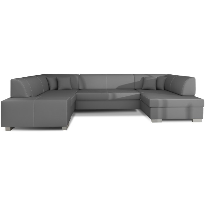 Canapé panoramique en U Gris convertible 6 places HAVANE avec couchage spacieux 
