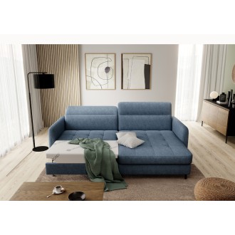Canapé panoramique en U Gris convertible 6 places HAVANE couchage 125x280cm 