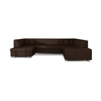 Canapé panoramique en U Chocolat convertible 6 places HAVANE avec 4 coussins 