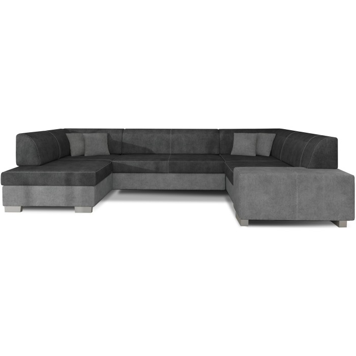 Canapé panoramique en U Gris & Gris Foncé convertible 6 places HAVANE confort panoramique 