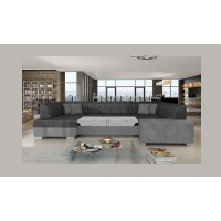 Canapé panoramique en U Gris & Gris Foncé convertible 6 places HAVANE confort panoramique 