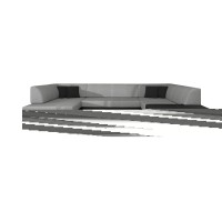 Canapé panoramique en U Gris & Noir convertible 6 places HAVANE avec couchage spacieux 
