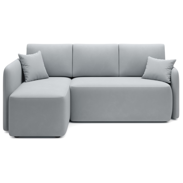 Canapé d’angle gauche Gris convertible 3 places HEDSON avec coffre 