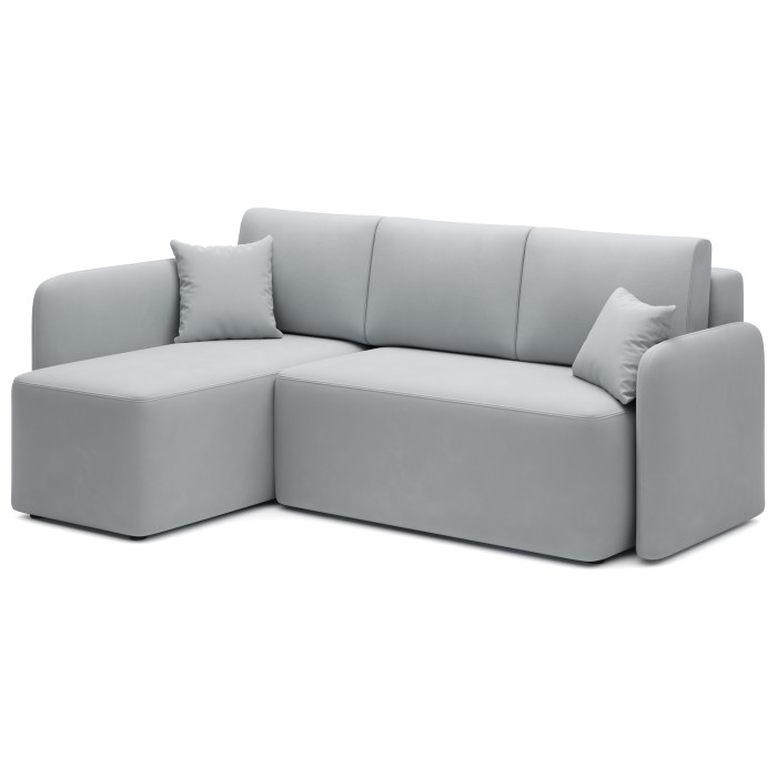 Canapé d’angle gauche Gris convertible 3 places HEDSON avec coffre 