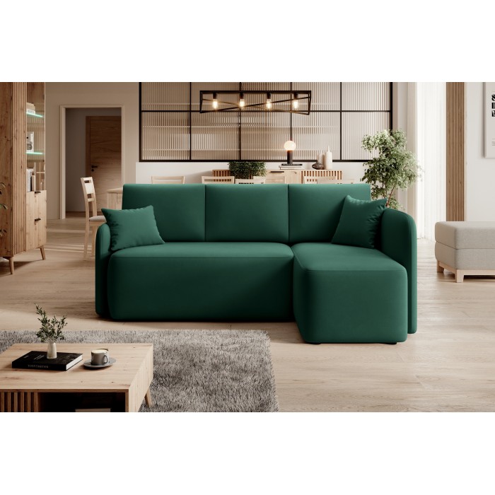 Canapé d'angle collection HEDSON coloris Vert émeraude 
