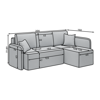 Canapé d'angle collection HEDSON coloris Beige 
