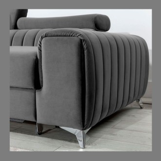 Canapé d’angle gauche Gris foncé convertible 3 places JAYSON avec couchage 