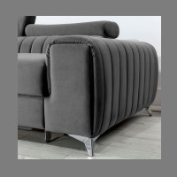 Canapé d’angle gauche Gris foncé convertible 3 places JAYSON avec couchage 