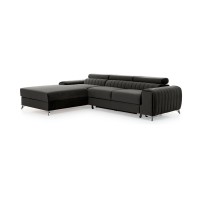 Canapé d’angle gauche Gris foncé convertible 3 places JAYSON grand confort 