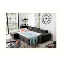 Canapé d’angle gauche Gris foncé convertible 3 places JAYSON grand confort 