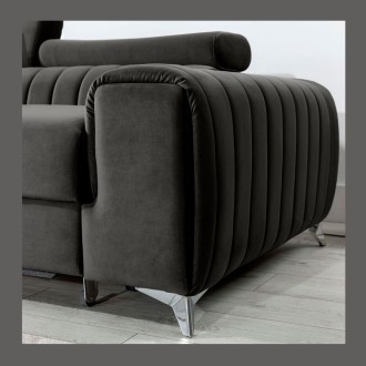 Canapé d’angle gauche Gris foncé convertible 3 places JAYSON grand confort 