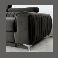 Canapé d’angle gauche Gris foncé convertible 3 places JAYSON grand confort 