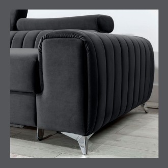 Canapé d’angle gauche Gris foncé convertible 3 places JAYSON convertible avec rangement 