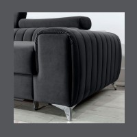 Canapé d’angle gauche Gris foncé convertible 3 places JAYSON convertible avec rangement 