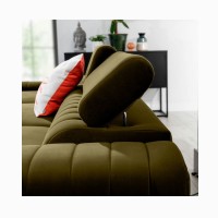 Canapé d’angle gauche Vert olive convertible 3 places JAYSON confort modulable 