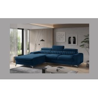 Canapé d’angle gauche Bleu foncé convertible 3 places JAYSON pour salon contemporain 