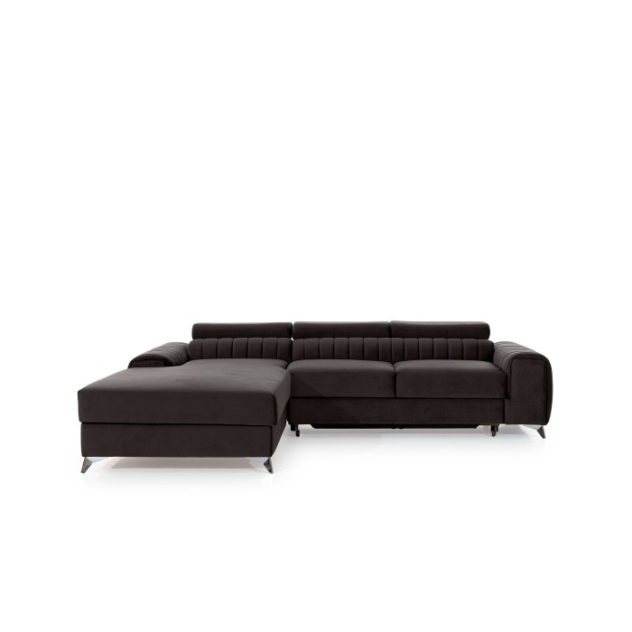 Canapé d’angle gauche Gris foncé convertible 3 places JAYSON design contemporain 