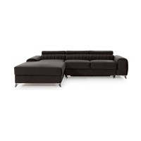 Canapé d’angle gauche Gris foncé convertible 3 places JAYSON design contemporain 
