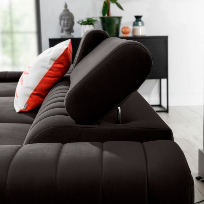 Canapé d’angle gauche Gris foncé convertible 3 places JAYSON design contemporain 