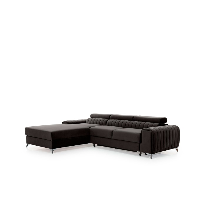 Canapé d’angle gauche Gris foncé convertible 3 places JAYSON design contemporain 