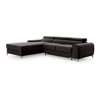 Canapé d’angle gauche Gris foncé convertible 3 places JAYSON design contemporain 
