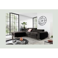 Canapé d’angle gauche Gris foncé convertible 3 places JAYSON design contemporain 