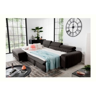 Canapé d’angle gauche Gris foncé convertible 3 places JAYSON design contemporain 