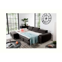 Canapé d’angle gauche Gris foncé convertible 3 places JAYSON design contemporain 