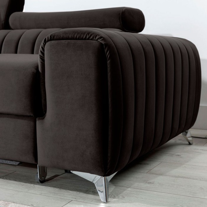 Canapé d’angle gauche Gris foncé convertible 3 places JAYSON design contemporain 
