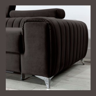 Canapé d’angle gauche Gris foncé convertible 3 places JAYSON design contemporain 