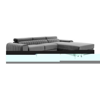 Canapé d’angle droit Gris foncé convertible 3 places JAYSON avec couchage 