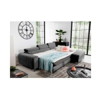 Canapé d’angle droit Gris foncé convertible 3 places JAYSON avec couchage 