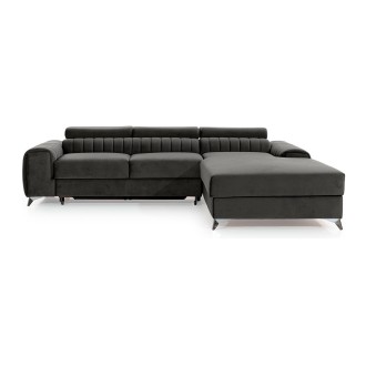 Canapé d’angle droit Gris foncé convertible 3 places JAYSON grand confort 