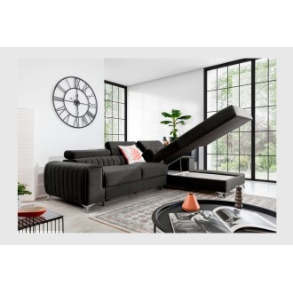 Canapé d’angle droit Gris foncé convertible 3 places JAYSON grand confort 