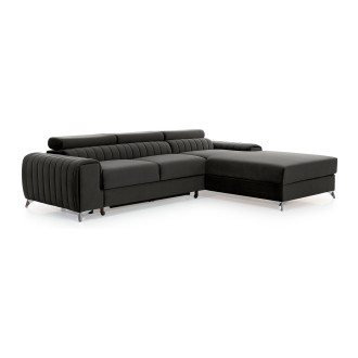 Canapé d’angle droit Gris foncé convertible 3 places JAYSON grand confort 