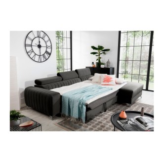 Canapé d’angle droit Gris foncé convertible 3 places JAYSON grand confort 