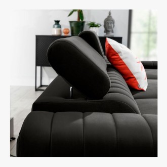 Canapé d’angle droit Gris foncé convertible 3 places JAYSON grand confort 