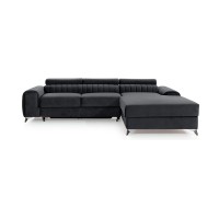Canapé d’angle droit Gris foncé convertible 3 places JAYSON convertible avec rangement 
