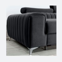 Canapé d’angle droit Gris foncé convertible 3 places JAYSON convertible avec rangement 