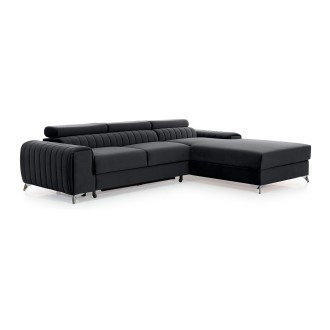 Canapé d’angle droit Gris foncé convertible 3 places JAYSON convertible avec rangement 