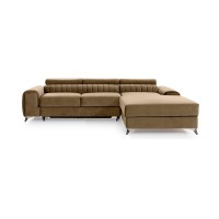 Canapé d’angle droit Marron clair convertible 3 places JAYSON convertible 3 places 