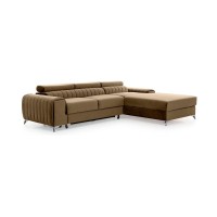 Canapé d’angle droit Marron clair convertible 3 places JAYSON convertible 3 places 