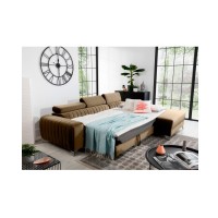 Canapé d’angle droit Marron clair convertible 3 places JAYSON convertible 3 places 