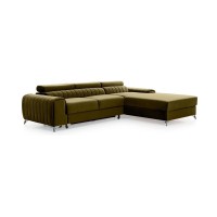 Canapé d’angle droit Vert olive convertible 3 places JAYSON confort modulable 