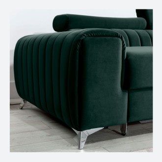 Canapé d’angle droit Vert foncé convertible 3 places JAYSON dossier profilé 